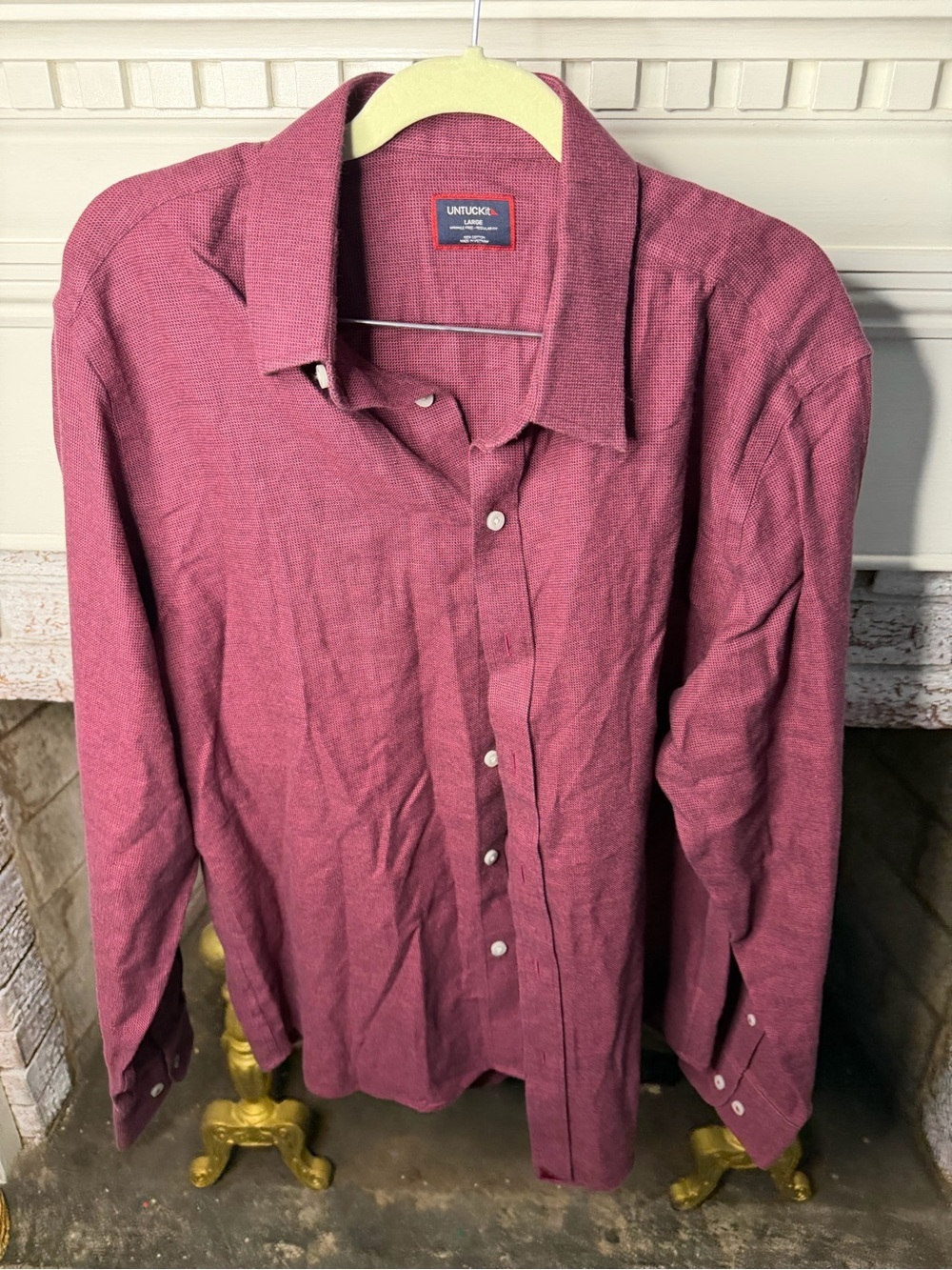 UNTUCKit Men's Button-Down Shirt - Wine Red